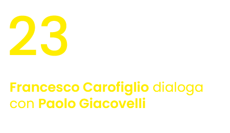 23 agosto, Conversazioni tra i trulli: Francesco Carofiglio dialoga con Paolo Giacovelli